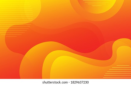 Resumen del fondo de la ola naranja. Composición dinámica de formas. Vector Eps10