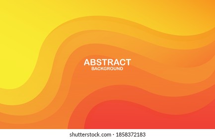 Abstract orange wave background. Dynamic shapes composition. Vector illustration