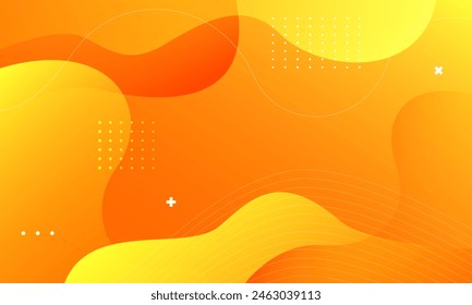 Abstract orange wave background. Fluid shapes composition. Vector illustration
