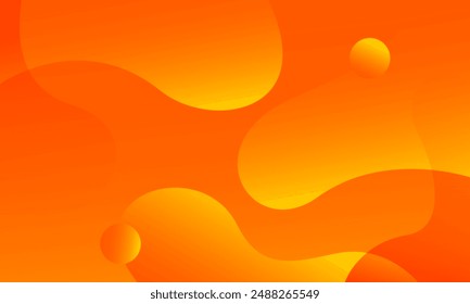 Abstract orange wave background. Fluid shapes composition. Vector illustration
