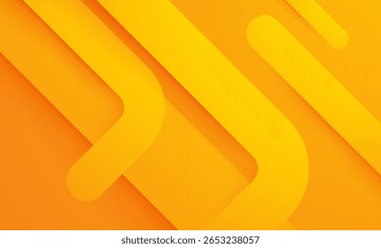 Abstract orange wave background with gradient curves and light texture design