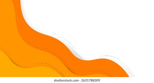 Abstract orange wave background with smooth flowing curves and layered gradient design. Modern trendy design in Vectorillustration