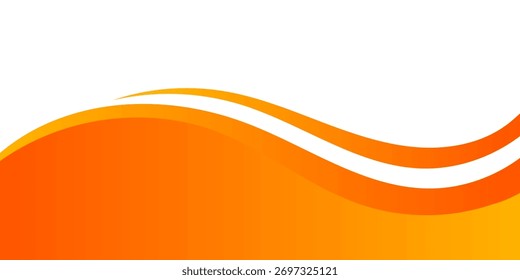 abstract orange wave banner background. Graphic design banner pattern background template with dynamic wave shapes.