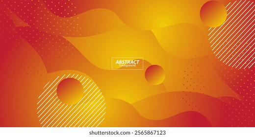 Abstract orange wave fluid background with colorful bright gradient. Simple background design with abstract geometric pattern for banner, flyer, presentation and business card. Vector Eps10