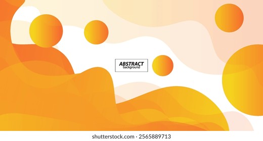 Abstract orange wave fluid background with colorful bright gradient. Simple background design with abstract geometric pattern for banner, flyer, presentation and business card. Vector Eps10