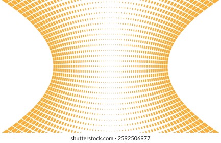 Abstract Orange Wave Halftone Pattern with Gradient Effect. Modern Digital Design with Dotted Optical Flow and Smooth Motion Aesthetics