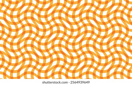 abstract orange wave line plaid pattern suitable for background.