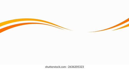 Abstract orange wave lines on white background. Smooth curved design perfect for banners, headers, presentations, and web templates. eps 10.