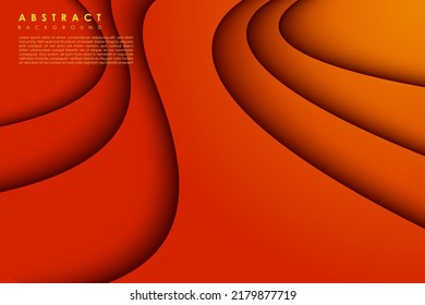 Abstract orange wave modern papercut background dimension layers. eps10 vector	
