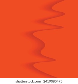 Abstract orange wave modern papercut background dimension layers. Orange gradient papercut background wavy dimension 3d layers