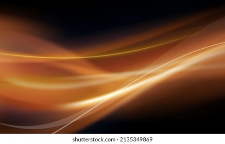 Abstract orange wave on a black background. Dynamic interplay of attractive forms on the subject of modern technologies, communications, energy, motion and space. Abstract flowing wave. Vector EPS10