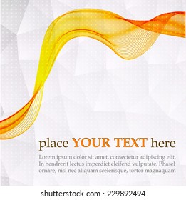 Abstract orange wave on triangles background