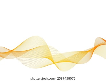 Abstract orange wave on white background. Vector illustration for your design.