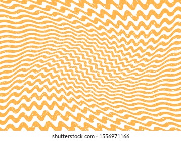 Abstract orange wave striped lines. Relief sinuous wave grunge old worn effect. Vector illustration template, background.