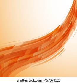 Abstract orange wave technology background, stock vector
