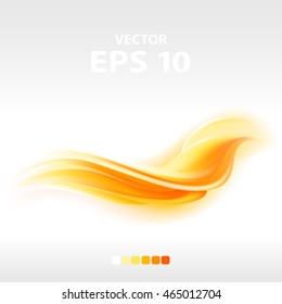 Abstract Orange Wave, Vector Illustration