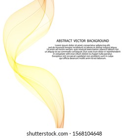 Abstract orange waves - data stream concept. Vector illustration. Clip art