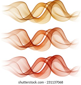 Abstract orange waves isolated on white