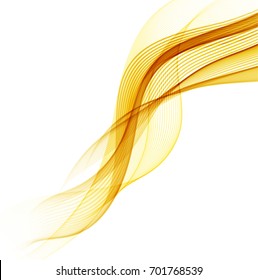 Abstract orange waves isolated on white