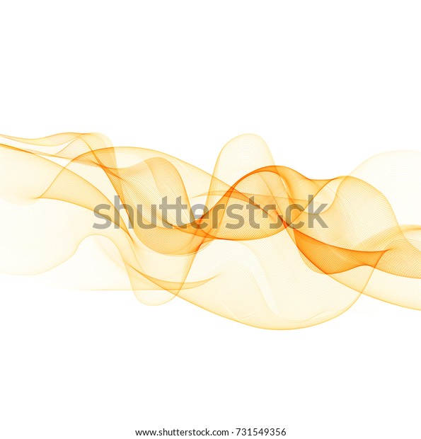 Abstract orange\
waves isolated on white\
background