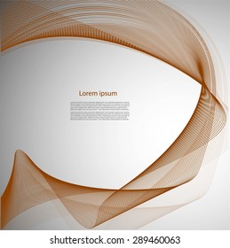 Abstract orange waves on gray background
