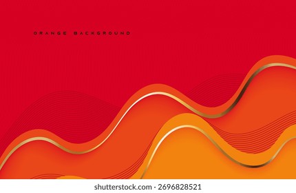 Abstract orange wavy background design with flowing lines and smooth texture