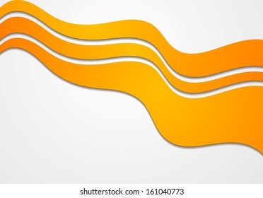 Abstract orange wavy background. Vector design