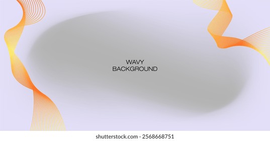 Abstract orange wavy line art background. Vector illustration for website, banner, flyer, poster