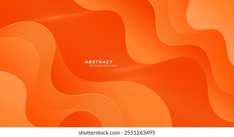 Laranja abstrato com fundo de textura de linha ondulada