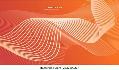 Abstract orange wavy lines background vector