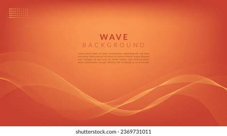 Abstract orange wavy lines background with copy space.
