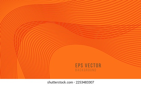 Abstract orange wavy lines eps vector background
