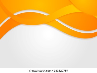 Abstract Orange Wavy Vector Card Design