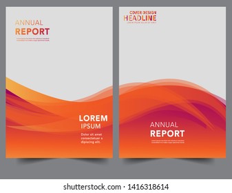 Abstract orange wavy wave gradient modern annual report flyer Brochure leaflet, the presentation cover, magazine advertising. cover with an abstract background. vector template layout of A4 format