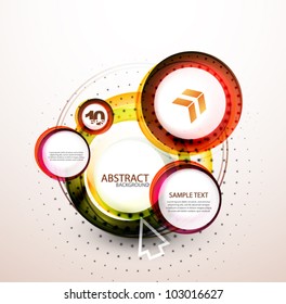 Abstract orange web banner made of circles