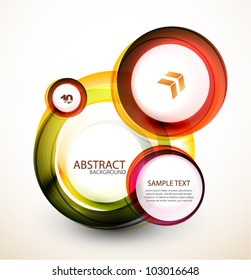 Abstract orange web banner made of circles