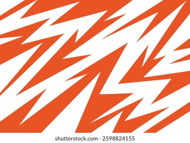 Abstract orange and white background with spikes and zigzag narrow line pattern work