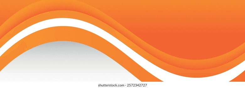 Abstract orange white banner background. Graphic design banner pattern background template with dynamic curve shapes