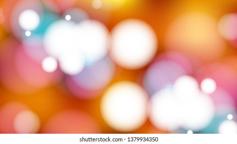 Abstract Orange and White Bokeh Defocused Lights Background Illustration