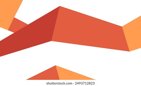 Abstrakter orangefarbener und weißer geometrischer Hintergrund, Dreiecke und Vierecke