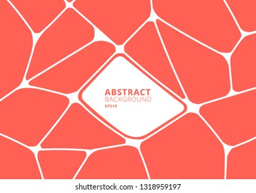 Abstract orange and white geometric voronoi background. Polygonal Mosaic. Vector illustration