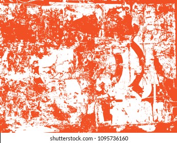 Abstract orange and white grunge punk background vector texture mixed media urban art
