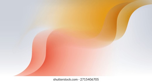 Fundo abstrato das ondas laranja e branco. Elegante ondulado suave. Design gráfico de curvas de fluxo. Modelo de banner moderno. Terno para banner, brochura, negócio, apresentação, cartão, capa, site, folheto
