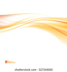 Abstract orange wind. Colorful smooth light lines background. Tender orange light abstract background.  Vector illustration, contains transparencies, gradients and effects.