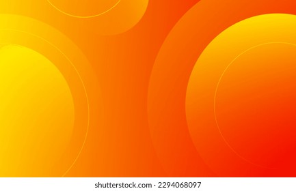 Abstract orange and yellow background with circles. Dynamic shapes composition. Eps10 vector