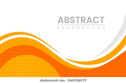 abstract orange yellow background vector design. abstract Simple Minimal dynamic curve orange yellow gradient color and white business wave banner background. business concept. Vector illustration.