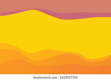 Abstract orange and yellow background with wavy lines. Vector illustration.