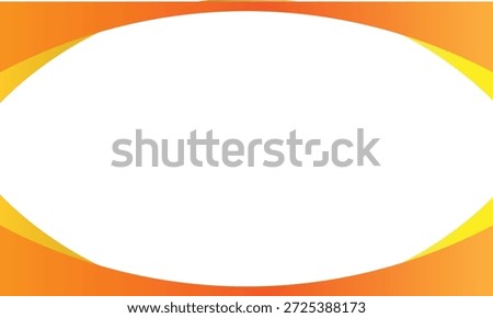Abstract orange and yellow curved background framing a white oval center. Vibrant modern design with smooth gradients, ideal for banner, presentation, poster, or marketing template with copy space.