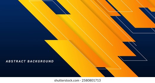 Abstract orange yellow and dark blue background. Modern geometric shape design for posters, banners, brochures, covers, websites, flyers. Vector illustration
