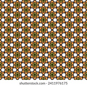 Abstract orange and yellow floral geometric wallpaper design